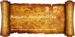 Magyari Dezideráta névjegykártya